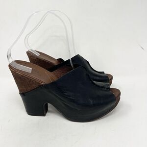 NAYA Maiya Clogs Womens 8M Slip-On Peep Toe Wedge Heel Platform Sandals